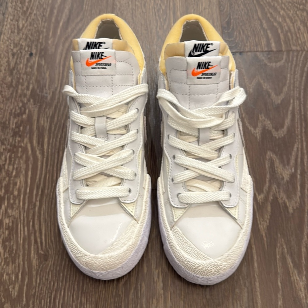 Nike sacai X blazer white patent